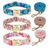 Personalized Dog Collar with Leash
