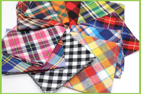 Cotton Dog Bandanas Plaid