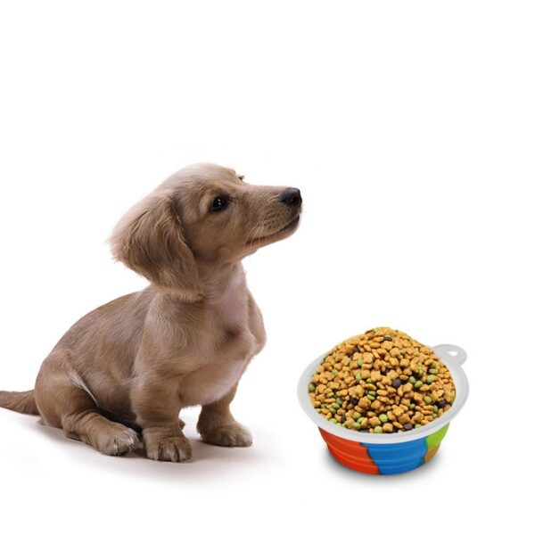 Foldable Silicone Multi-Color Portable Travel Dog Feeding Bowl