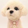 Leather Collar with Bow and Large Pearls